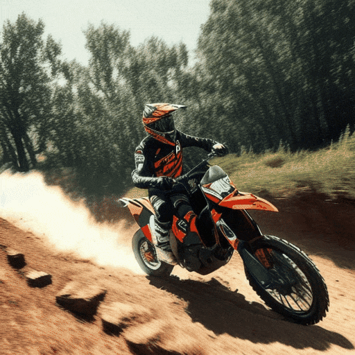 2018 ktm gp300 in portugal photo 9, in the style of adventure themed, realistic hyper-detailed rendering, soft atmospheric scenes, earth tones, gesture driven, stark minimalism, indian scenes