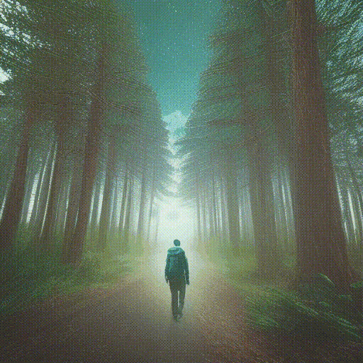 The boy walks through the forest video generator