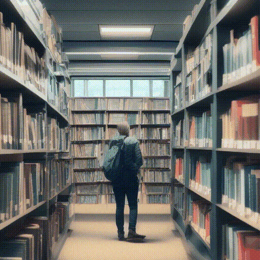 Boy in library video generator