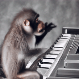 Monkey learning to play the piano video generator